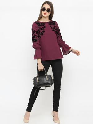 bell sleeved floral top - 16030476 - Standard Image - 4