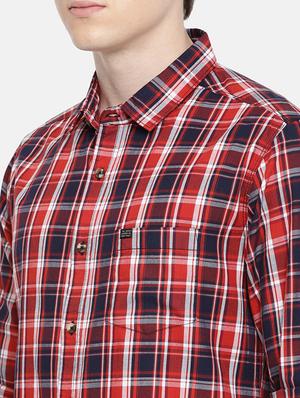 red checkered casual shirt - 16039581 - Standard Image - 4