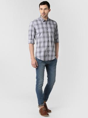 grey printed casual shirt - 16040235 - Standard Image - 4
