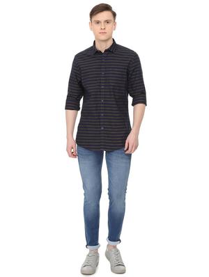navy blue cotton casual shirt - 16040246 - Standard Image - 4