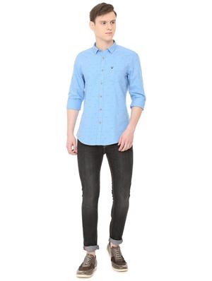 blue cotton casual shirt - 16040249 - Standard Image - 4