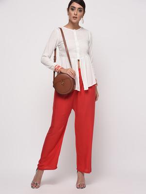 high rise solid palazzo - 16040732 - Standard Image - 4