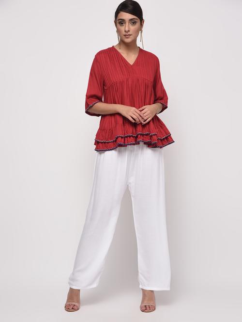 high rise solid palazzo - 16040733 - Standard Image - 1