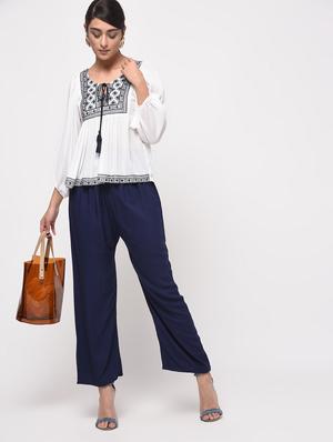 high rise solid palazzo - 16040734 - Standard Image - 4
