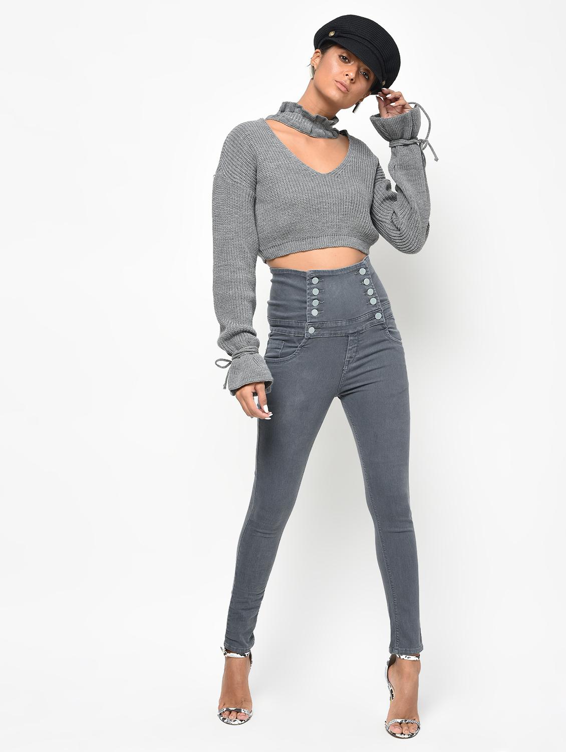 high rise skinny fit jeans - 16042135 - Zoom Image - 4