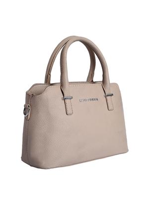 beige leatherette (pu) regular handbag - 16042402 - Standard Image - 4