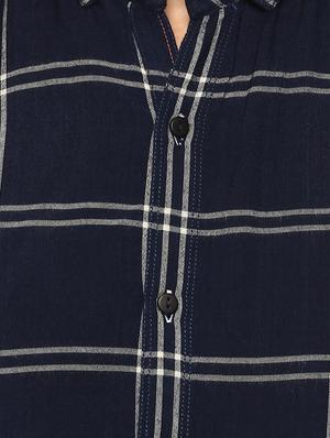 blue cotton casual shirt - 16043125 - Standard Image - 4