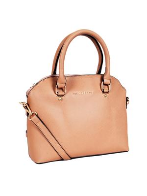 beige leatherette (pu) satchel - 16044281 - Standard Image - 4