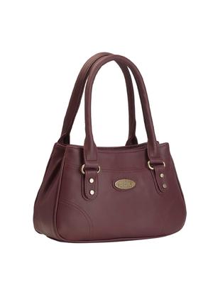 maroon leatherette (pu) regular handbag - 16045182 - Standard Image - 4
