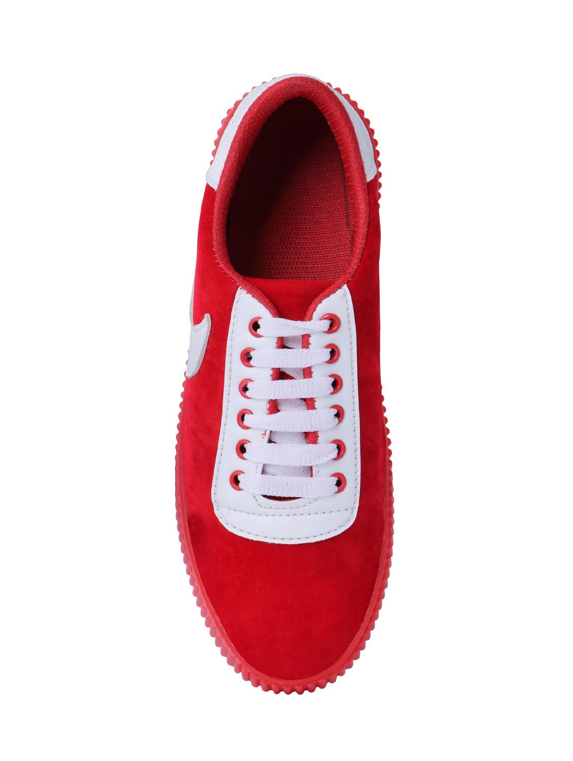 red suede lace up sneakers - 16046821 - Zoom Image - 4
