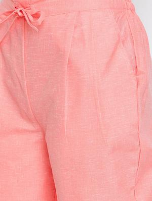 pleat detail drawstring cropped pant - 16046981 - Standard Image - 4