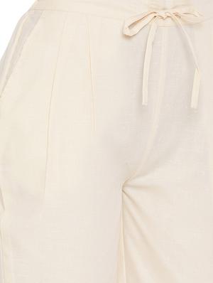 pleat detail drawstring cropped pant - 16047011 - Standard Image - 4