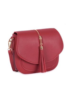 red leatherette (pu) regular sling bag - 16047444 - Standard Image - 4