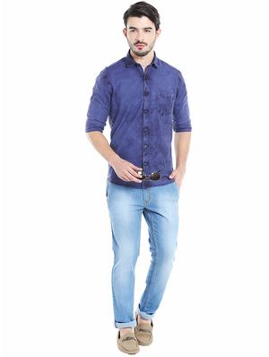 blue cotton casual shirt - 16047700 - Standard Image - 4