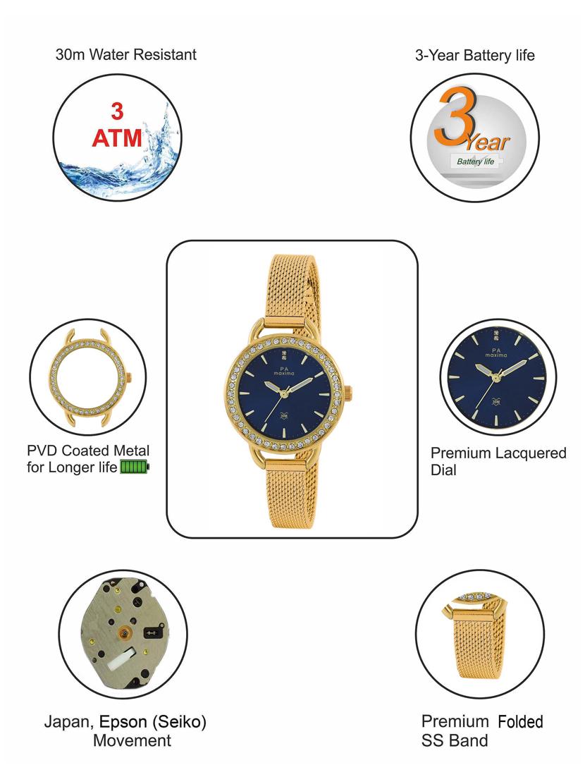 metal strap analog watch (53042cmly) - 16048514 - Zoom Image - 4