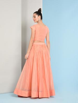 block print layered top with flared skirt set - 16049446 - Standard Image - 4