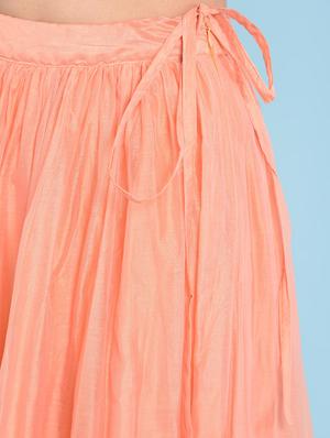 block print layered top with flared skirt set - 16049446 - Standard Image - 7