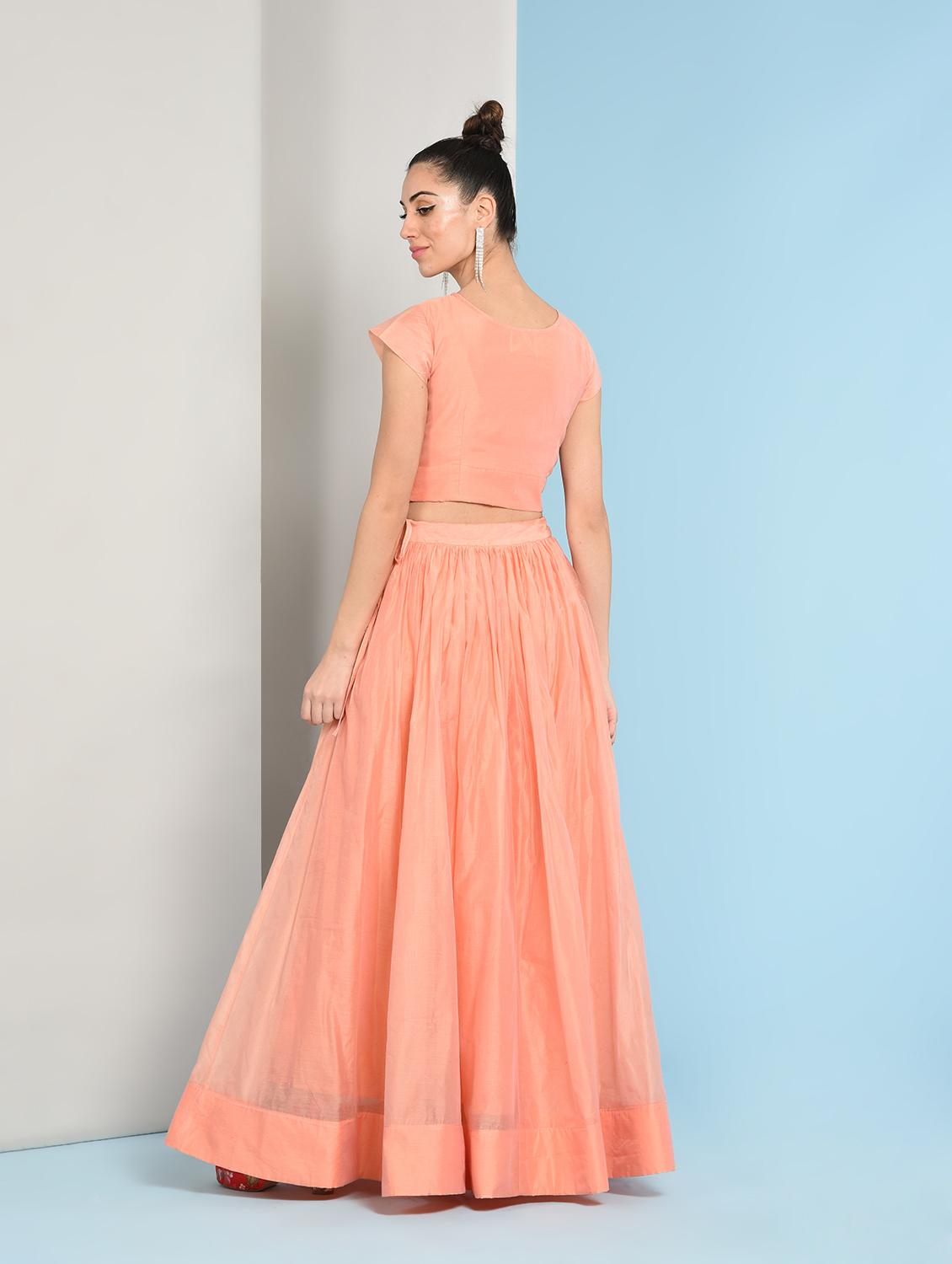 block print layered top with flared skirt set - 16049446 - Zoom Image - 4