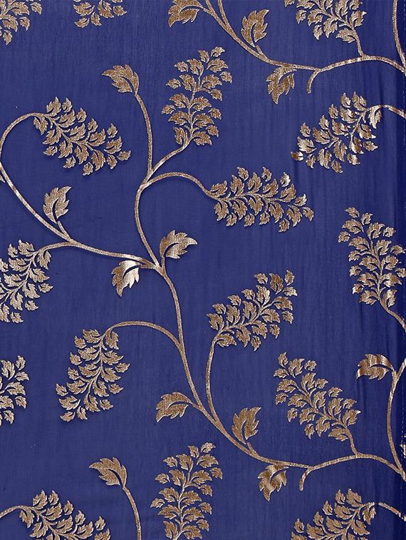 foil printed saree with blouse - 16049458 - Zoom Image - 4
