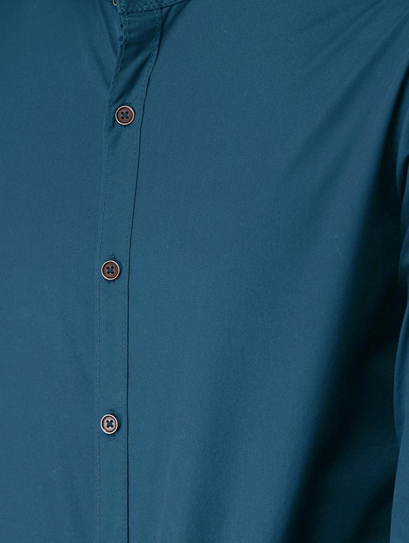 blue solid casual shirt - 16051073 - Zoom Image - 4