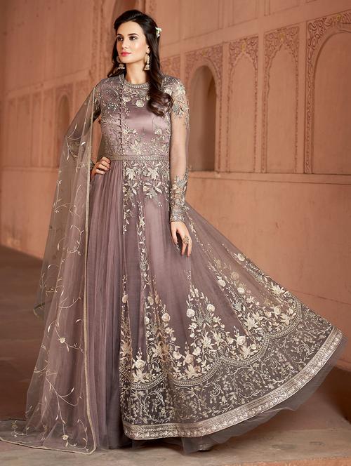 embroidered a-line kurta - 16052279 - Very Small Image - 1