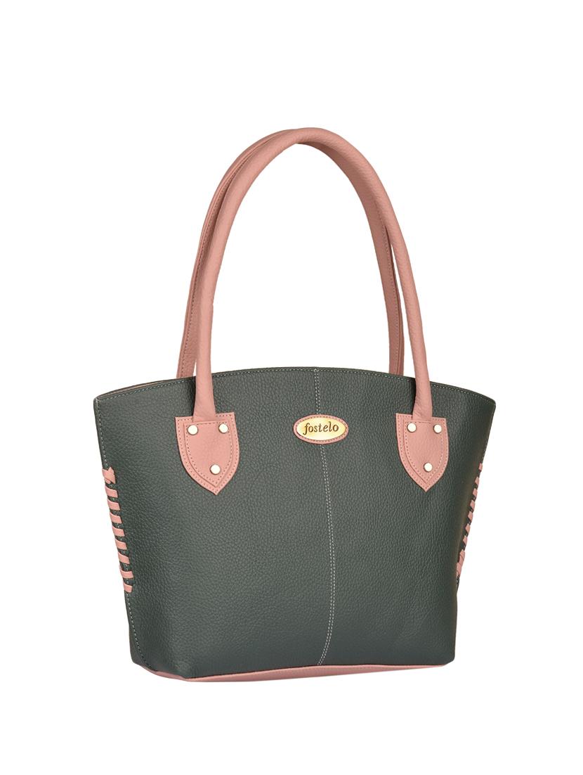 black leatherette (pu) handbag and wallet combo - 16052675 - Zoom Image - 4