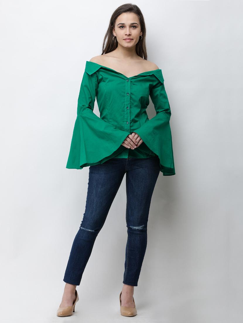 bell sleeved solid shirt - 16053081 - Zoom Image - 4