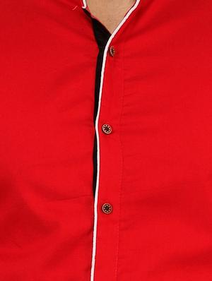 red solid casual shirt - 16054123 - Standard Image - 4
