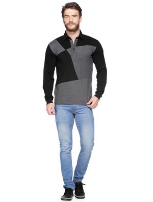 grey color block t-shirt - 16057070 - Standard Image - 4