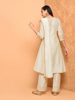gota lace border angrakha kurta - 16057239 - Standard Image - 4