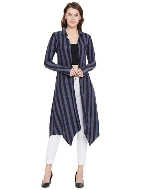 long sleeved striped asymmetric shrug - 16058679 - Very Small Image - 1