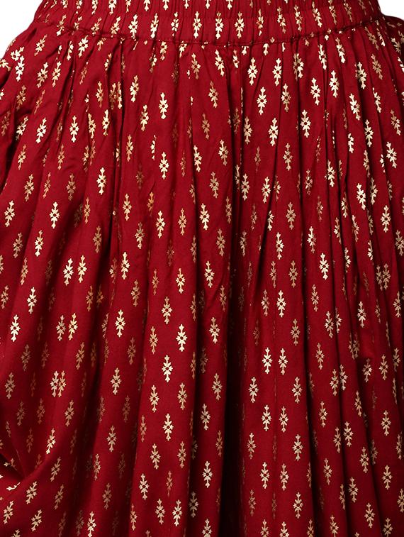 Foil print checks angrakha kurta with salwar set - 16059086 - Zoom Image - 4