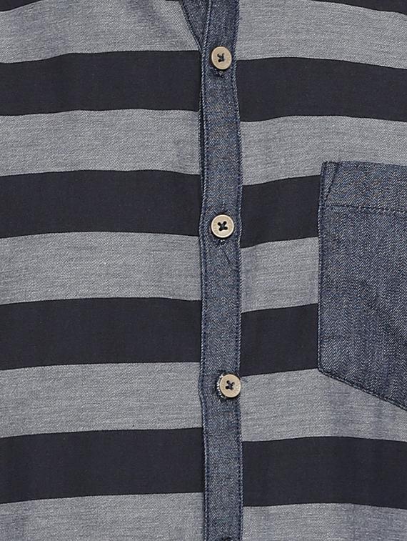 grey striped casual shirt - 16059135 - Zoom Image - 4