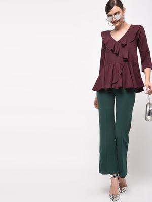 front overlap ruffle top - 16059496 - Standard Image - 4