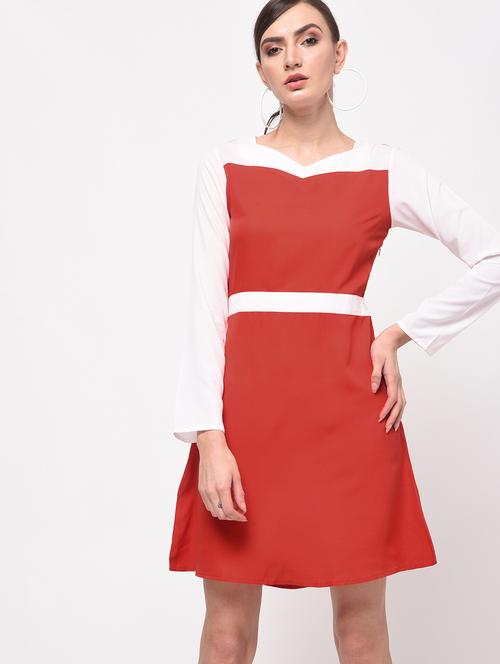 color block a-line dress - 16059500 - Standard Image - 1