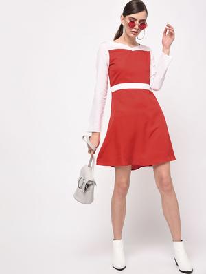 color block a-line dress - 16059500 - Standard Image - 4