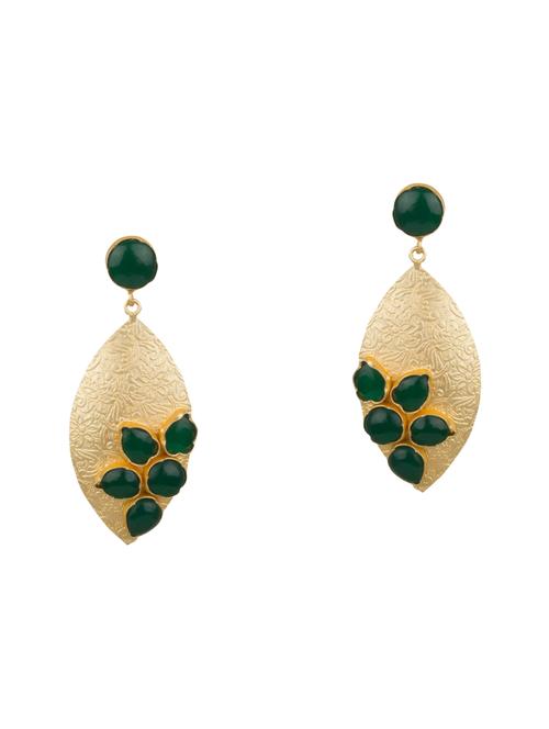 green brass drop earring - 16060018 - Very Small Image - 1