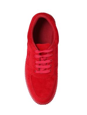red Suede lace up sneakers - 16061470 - Standard Image - 4