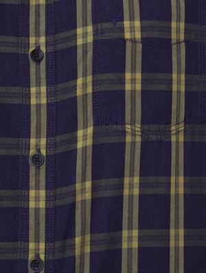 navy blue checkered casual shirt - 16061513 - Standard Image - 4