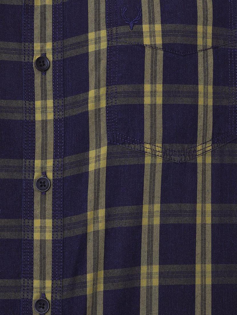 navy blue checkered casual shirt - 16061513 - Zoom Image - 4