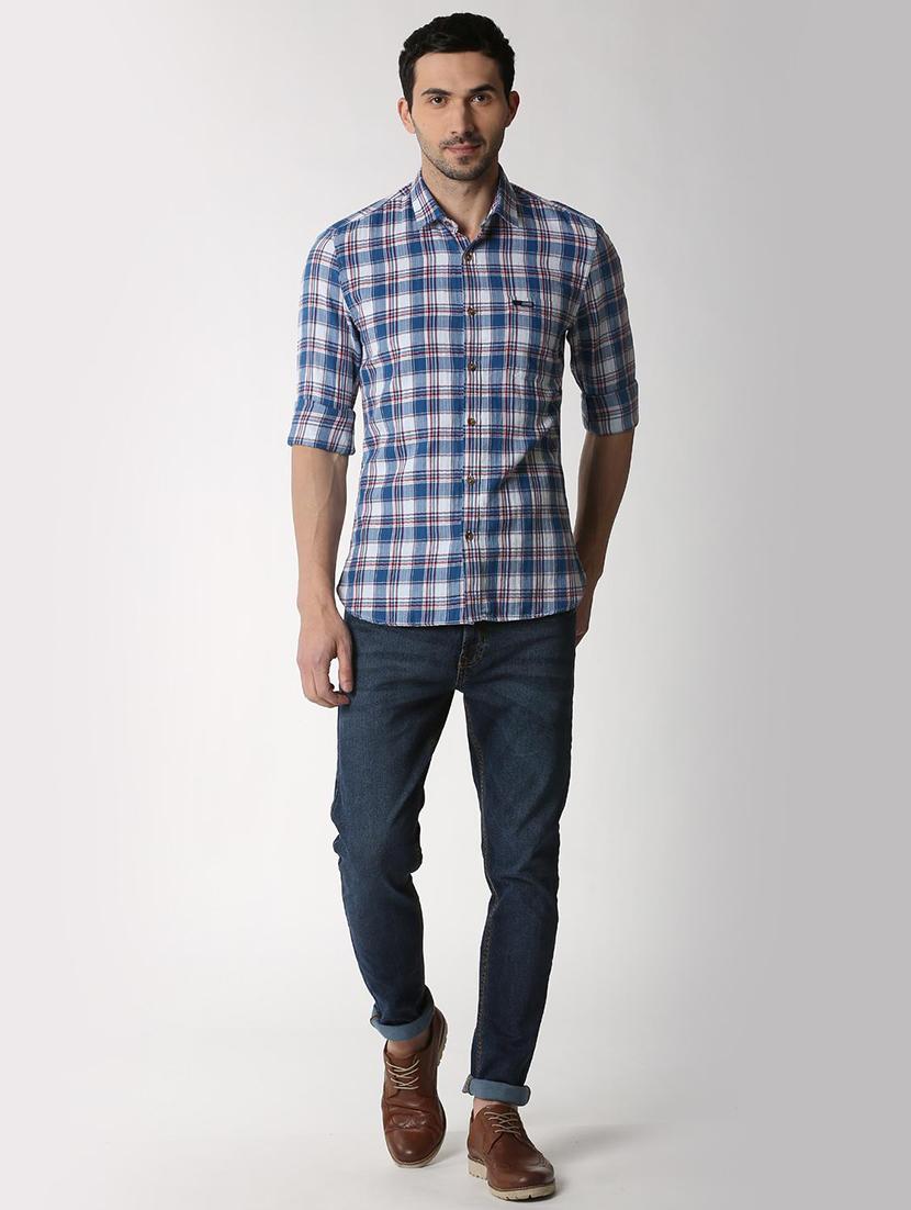 blue cotton casual shirt - 16061528 - Zoom Image - 4