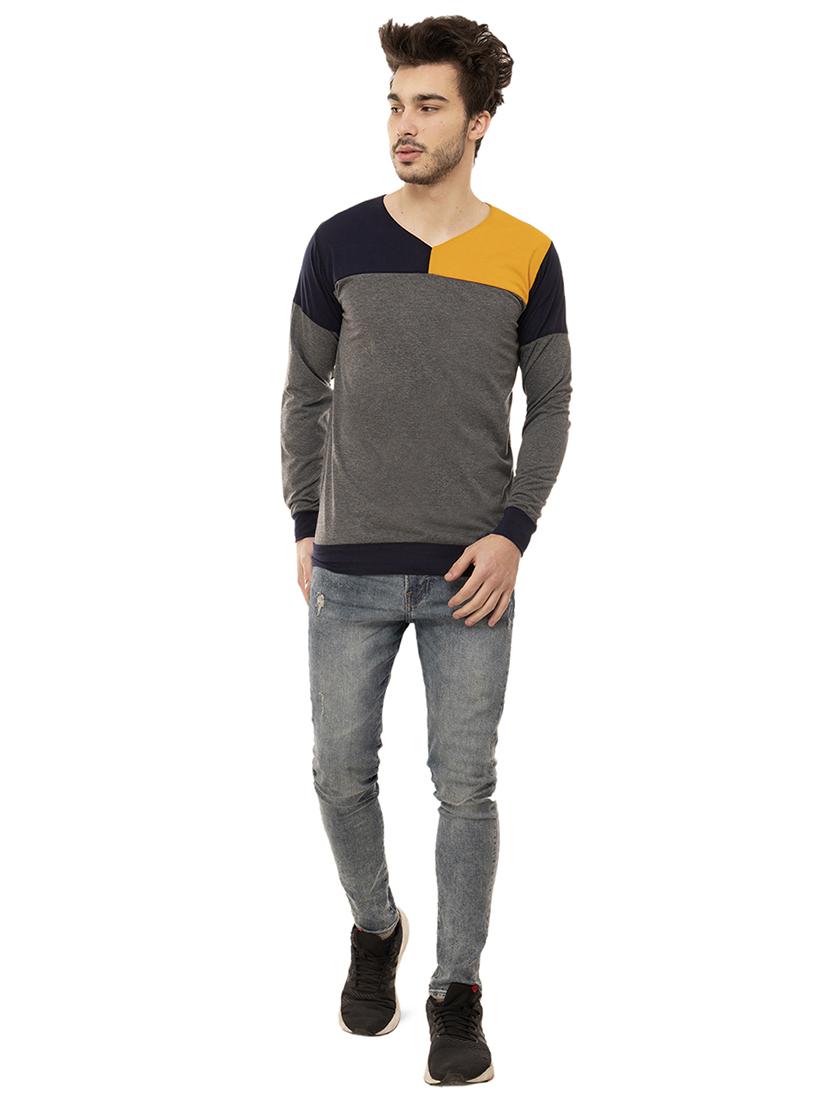 grey color block t-shirt - 16062614 - Zoom Image - 4