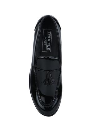 black leatherette tassel slip ons - 16062874 - Standard Image - 4