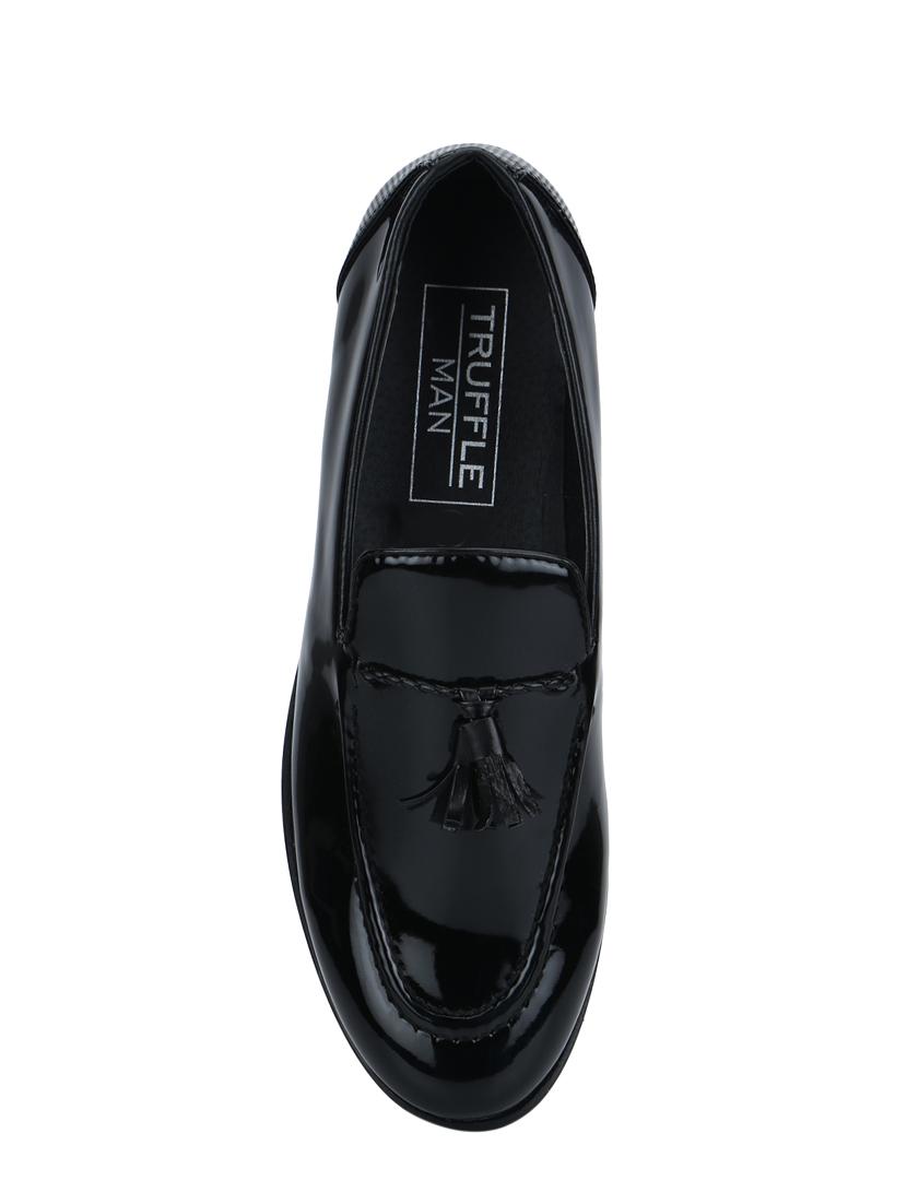 black leatherette tassel slip ons - 16062874 - Zoom Image - 4