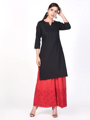 chikankari flared palazzo - 16063439 - Standard Image - 4