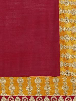 Embroidery bordered plain saree with blouse - 16063493 - Standard Image - 4