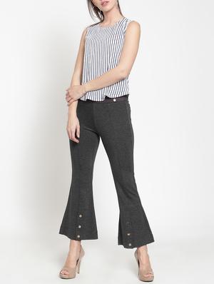 metallic buttoned bootcut trouser - 16064637 - Standard Image - 4