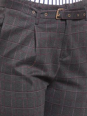 pleated checkered trouser - 16064639 - Standard Image - 4