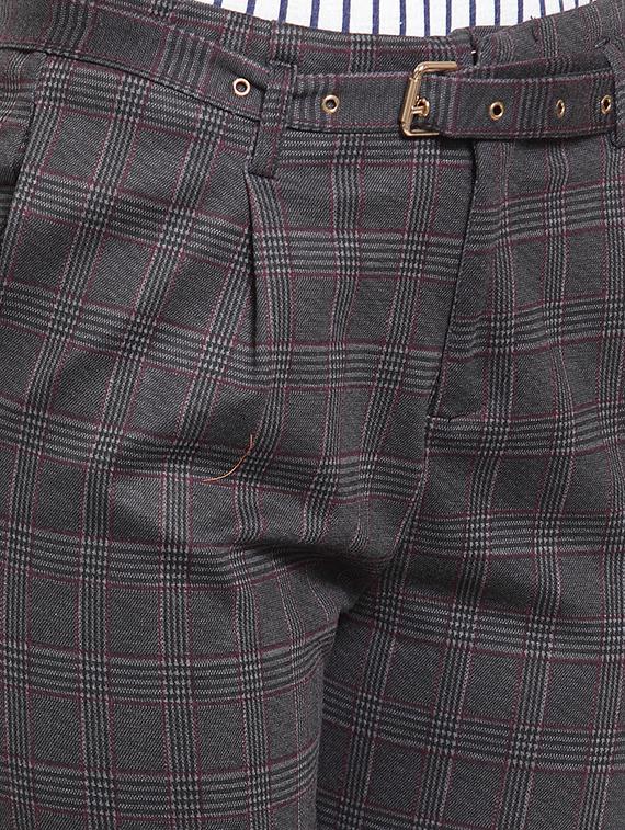 pleated checkered trouser - 16064639 - Zoom Image - 4