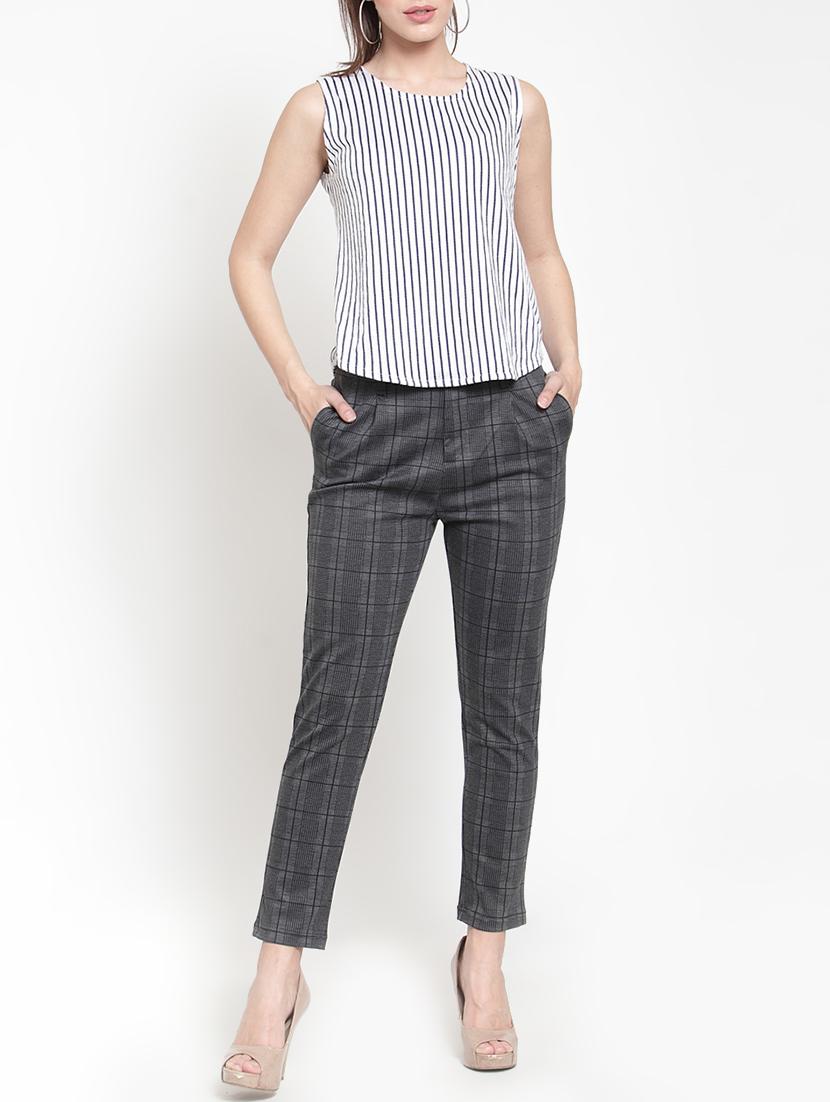 pleated checkered trouser - 16064640 - Zoom Image - 4